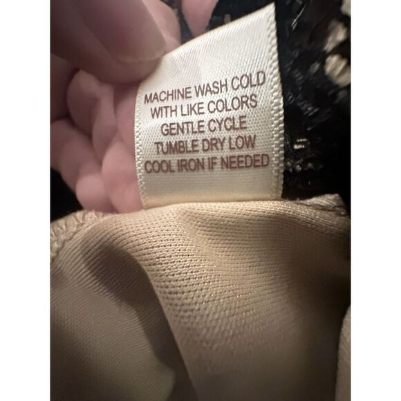 Liberty Love Black Dress All Over Lace Women Sz M/6/8 Cocktail Party Midi Fitted - Picture 10 of 13